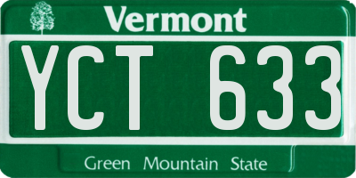 VT license plate YCT633