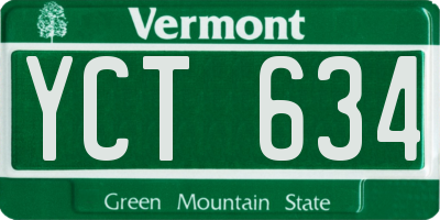 VT license plate YCT634