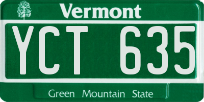 VT license plate YCT635