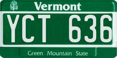 VT license plate YCT636
