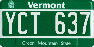 VT license plate YCT637