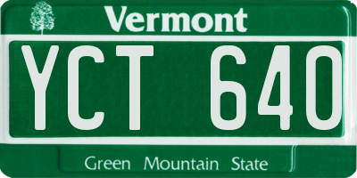 VT license plate YCT640
