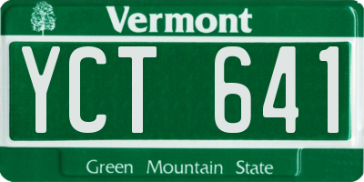 VT license plate YCT641