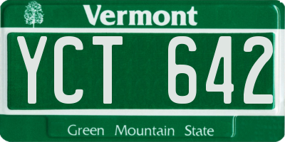 VT license plate YCT642
