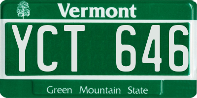 VT license plate YCT646