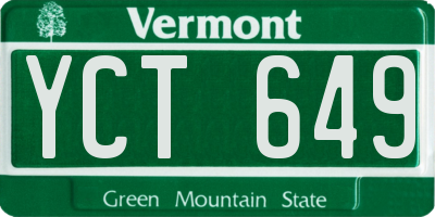 VT license plate YCT649