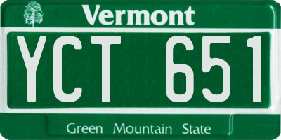 VT license plate YCT651