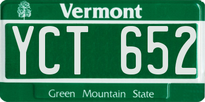 VT license plate YCT652
