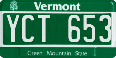 VT license plate YCT653