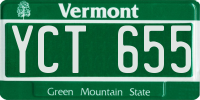 VT license plate YCT655