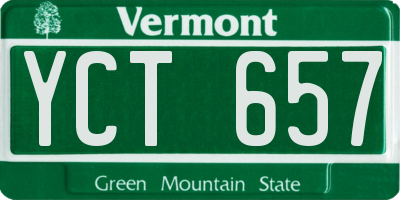 VT license plate YCT657