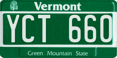 VT license plate YCT660