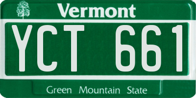 VT license plate YCT661