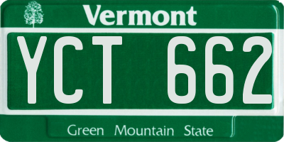 VT license plate YCT662