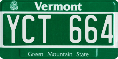 VT license plate YCT664