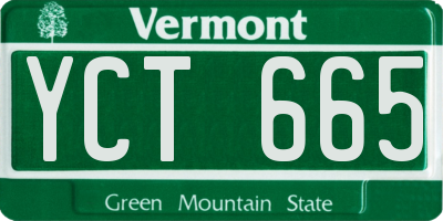 VT license plate YCT665