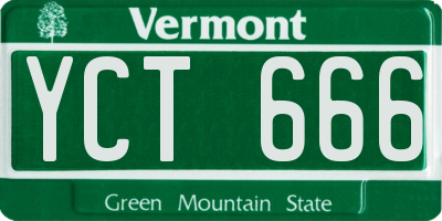 VT license plate YCT666