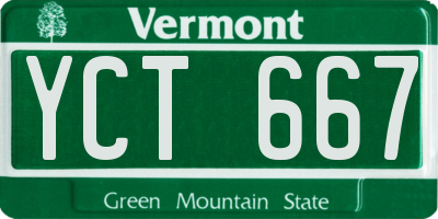 VT license plate YCT667