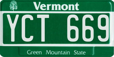 VT license plate YCT669