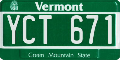 VT license plate YCT671