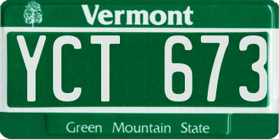 VT license plate YCT673