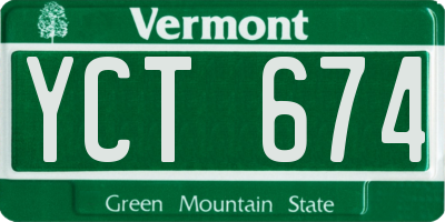 VT license plate YCT674