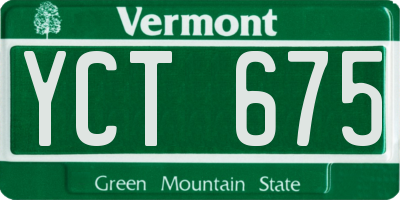VT license plate YCT675