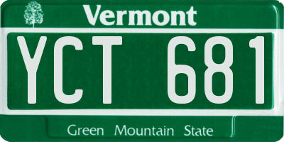 VT license plate YCT681