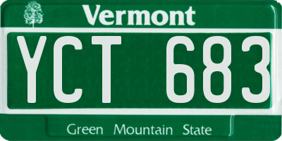 VT license plate YCT683
