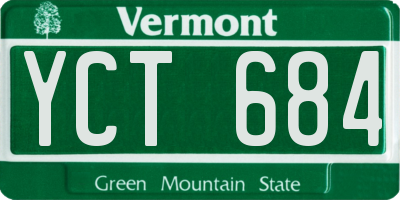 VT license plate YCT684