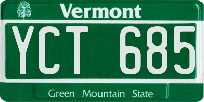 VT license plate YCT685