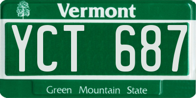 VT license plate YCT687