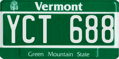 VT license plate YCT688