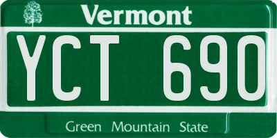 VT license plate YCT690