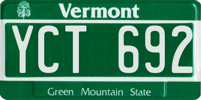 VT license plate YCT692