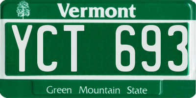 VT license plate YCT693