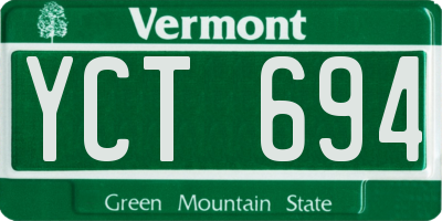 VT license plate YCT694