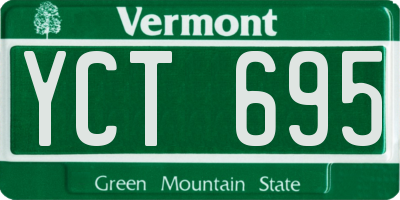 VT license plate YCT695