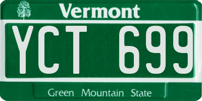 VT license plate YCT699