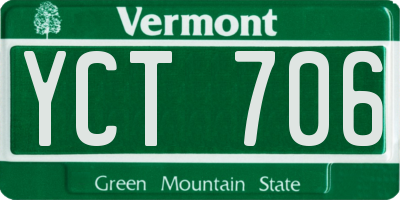 VT license plate YCT706