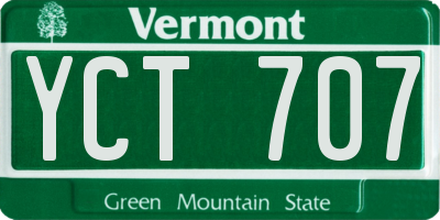 VT license plate YCT707
