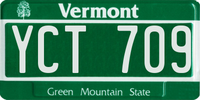 VT license plate YCT709