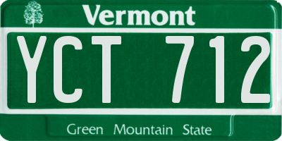 VT license plate YCT712
