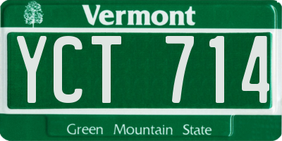 VT license plate YCT714