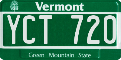 VT license plate YCT720