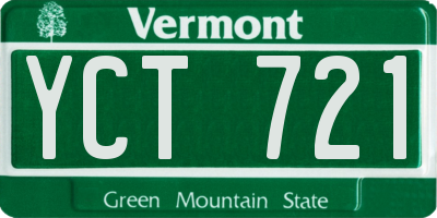 VT license plate YCT721
