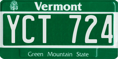 VT license plate YCT724