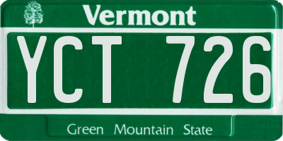 VT license plate YCT726