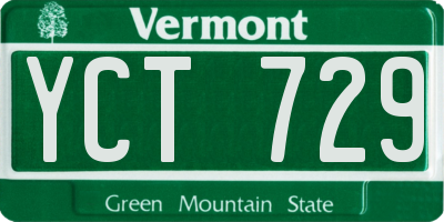 VT license plate YCT729