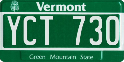 VT license plate YCT730